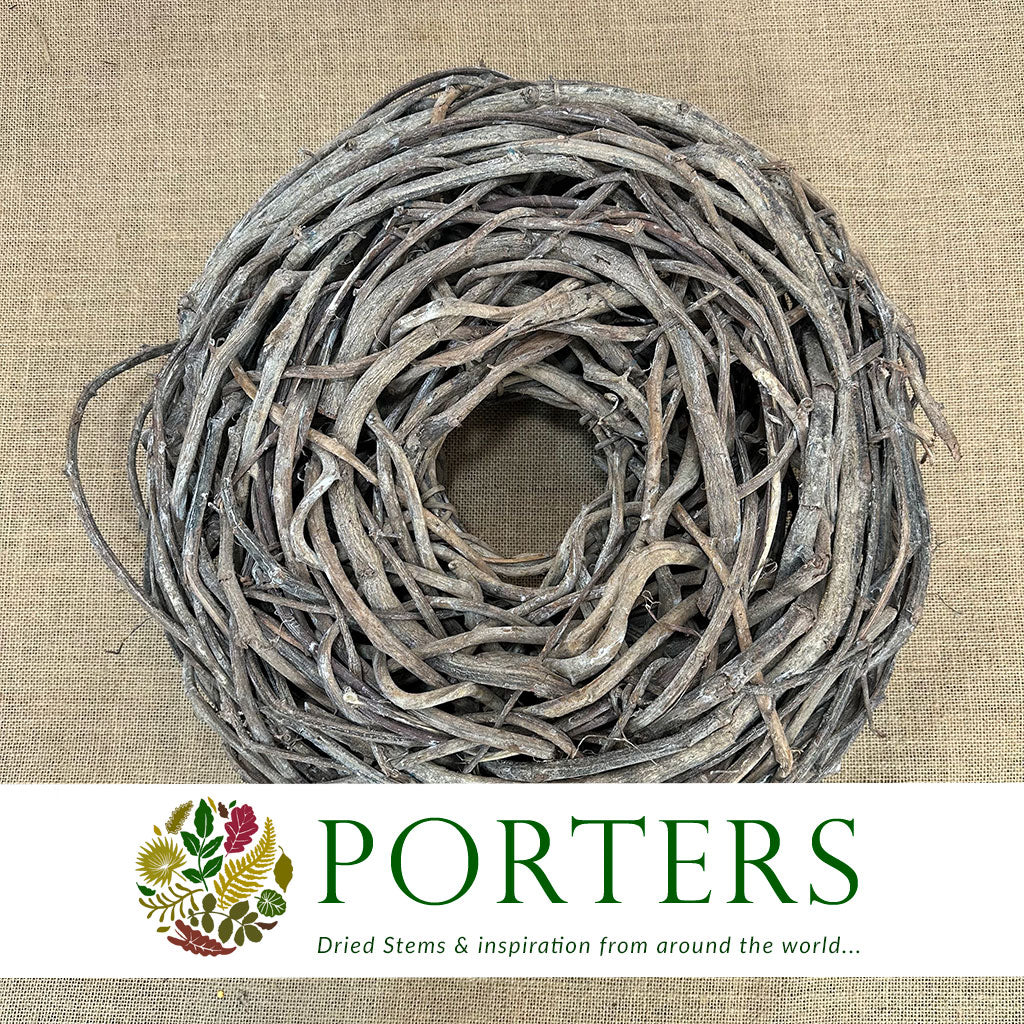 Wreath &#39;Crazy Vine&#39; (White Wash) (DRY) (Various Sizes)