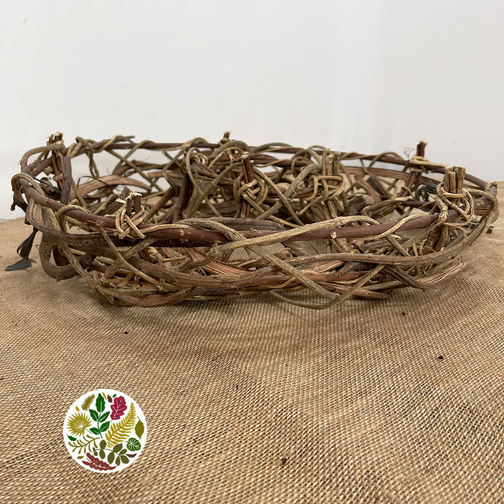 Wreath &#39;Crazy Vine&#39; (Half Open) (Natural) (DRY) (Various Sizes)